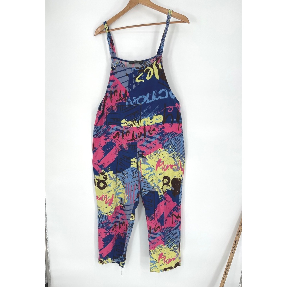 Zanzea Women‎ Overalls XL Jumpsuit Multicolor Abstract Graffiti Print Oversized